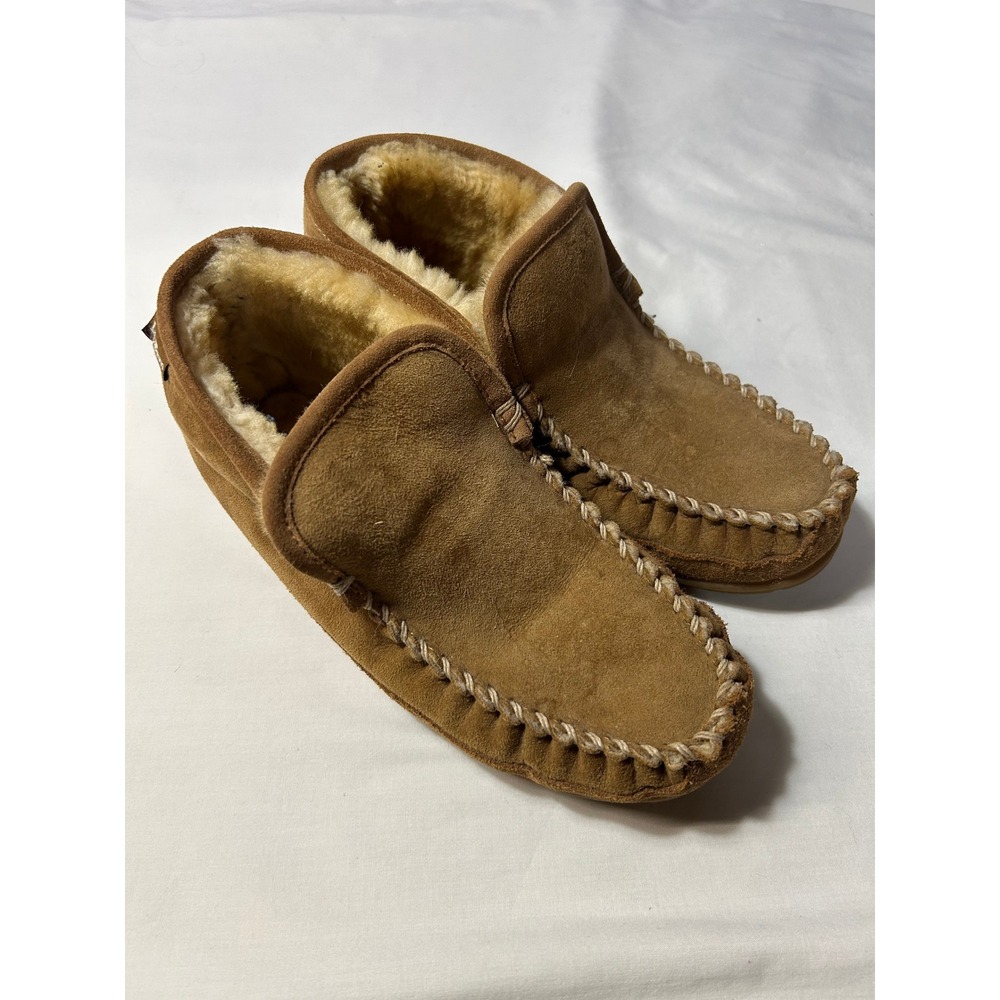 L.L. Bean Wicked Good Slippers Boot Moc Brown Shearling Lined Men's Size 8 - Picture 2 of 9